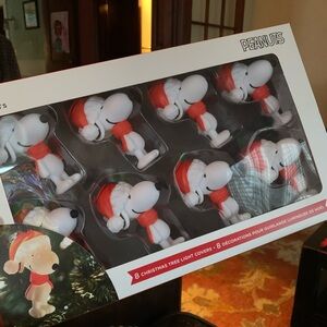 Peanuts Snoopy Holiday Light Covers with Red Accents